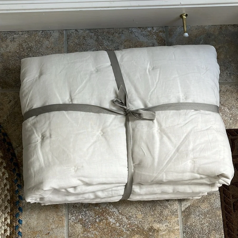 Anthropologie Relaxed Linen Cotton Quilt Size Twin NWT